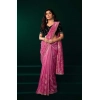 Generic Women's Net Sequence Saree With Unstitched Blouse 5.5Mtr (Light Pink)