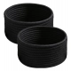 Generic Cotton 8x3 Inch Round 3 Set Bedside Organizer With Out Lid (Black)