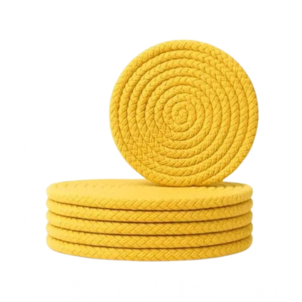 Generic Cotton Rope Drink Coasters 6 Pcs Set (Yellow) Generic Cotton Rope Drink Coasters 6 Pcs Set (Yellow)