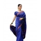 Generic Women's Soft Lichi Silk Printed Saree With Unstitched Blouse 5.5Mtr (Blue)
