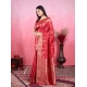 Generic Women's Banarasi Silk Printed Saree With Unstitched Blouse 5.5Mtr (Red) Generic Women's Banarasi Silk Printed Saree With Unstitched Blouse 5.5Mtr (Red)