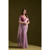Generic Women's Blended_Cotton Floral Saree With Unstitched Blouse 5.5Mtr (Lavender)