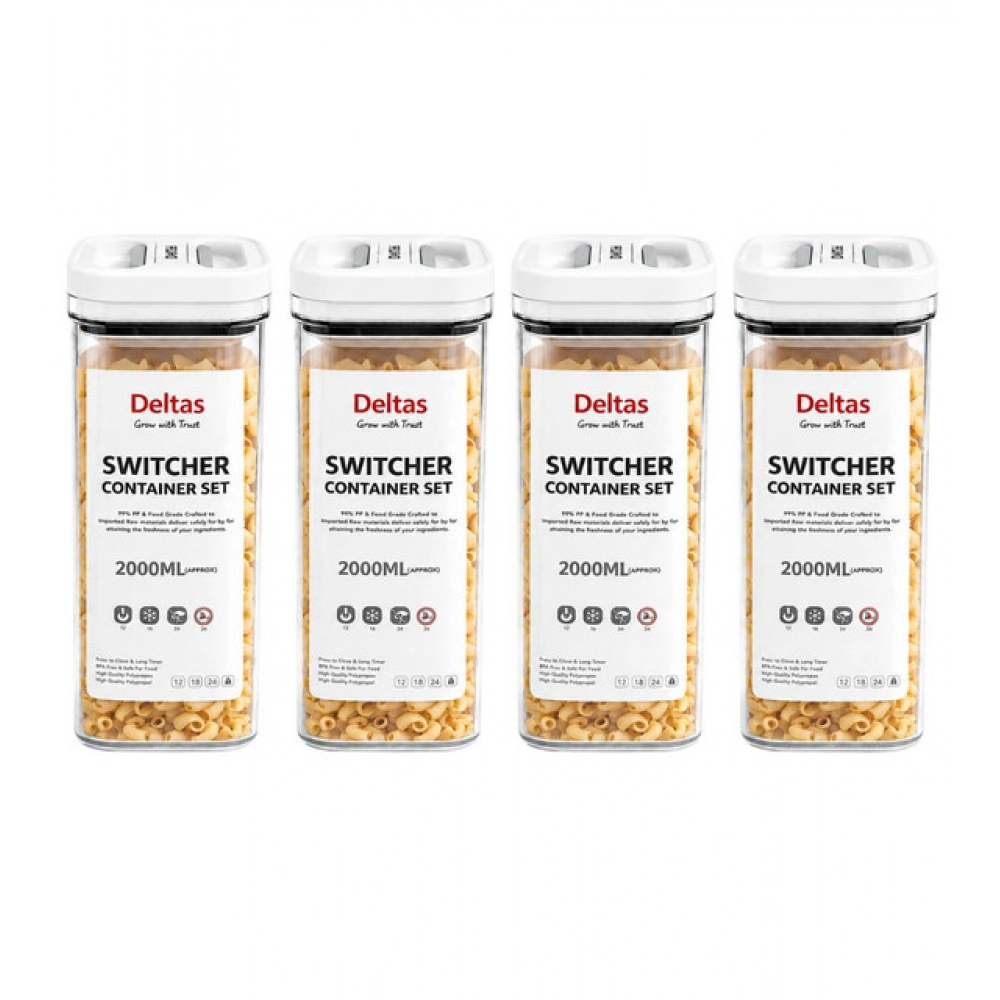 Generic Pack of 4 Switchers Airtight Storage Container Set 2000 ML (White)
