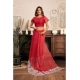 Generic Women's Linen Cotton Printed Ready To Wear Saree With Unstitched Blouse 5.5 Mtr (Red)