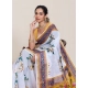Generic Women's Linen Floral Printed Saree With Unstitched Blouse 5.5Mtr (White) Generic Women's Linen Floral Printed Saree With Unstitched Blouse 5.5Mtr (White)