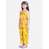 Generic Girl's Polyester Crepe Floral Shoulder Straps Jumpsuit (Yellow-Pink) Generic Girl's Polyester Crepe Floral Shoulder Straps Jumpsuit (Yellow-Pink)