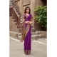 Generic Women's Silk Blend Woven Saree With Unstitched Blouse 5.5 Mtr (Purple)