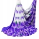 Generic Women's Georgette Floral Printed Saree With Unstitched Blouse 5.5Mtr (White-Purple)