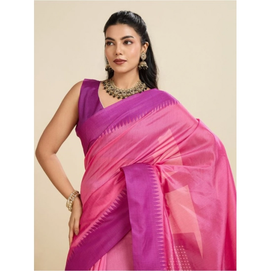 Generic Women's Raw_Silk Woven Saree With Unstitched Blouse 5.5Mtr (Pink) Generic Women's Raw_Silk Woven Saree With Unstitched Blouse 5.5Mtr (Pink)