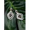 Generic Women's Brass Silver Plated Drop Earrings (Red)