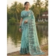 Generic Women's Linen Cotton Printed Saree With Unstitched Blouse 5.5Mtr (Sea Green)
