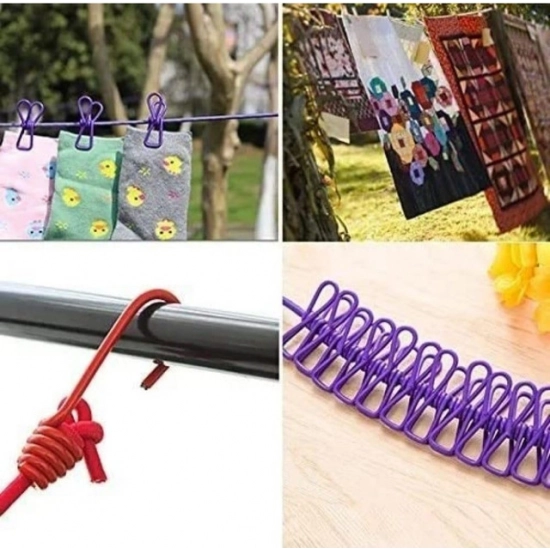 Generic Pack of 3 Nylon Cloth Drying Rope (Multicolor) Generic Pack of 3 Nylon Cloth Drying Rope (Multicolor)