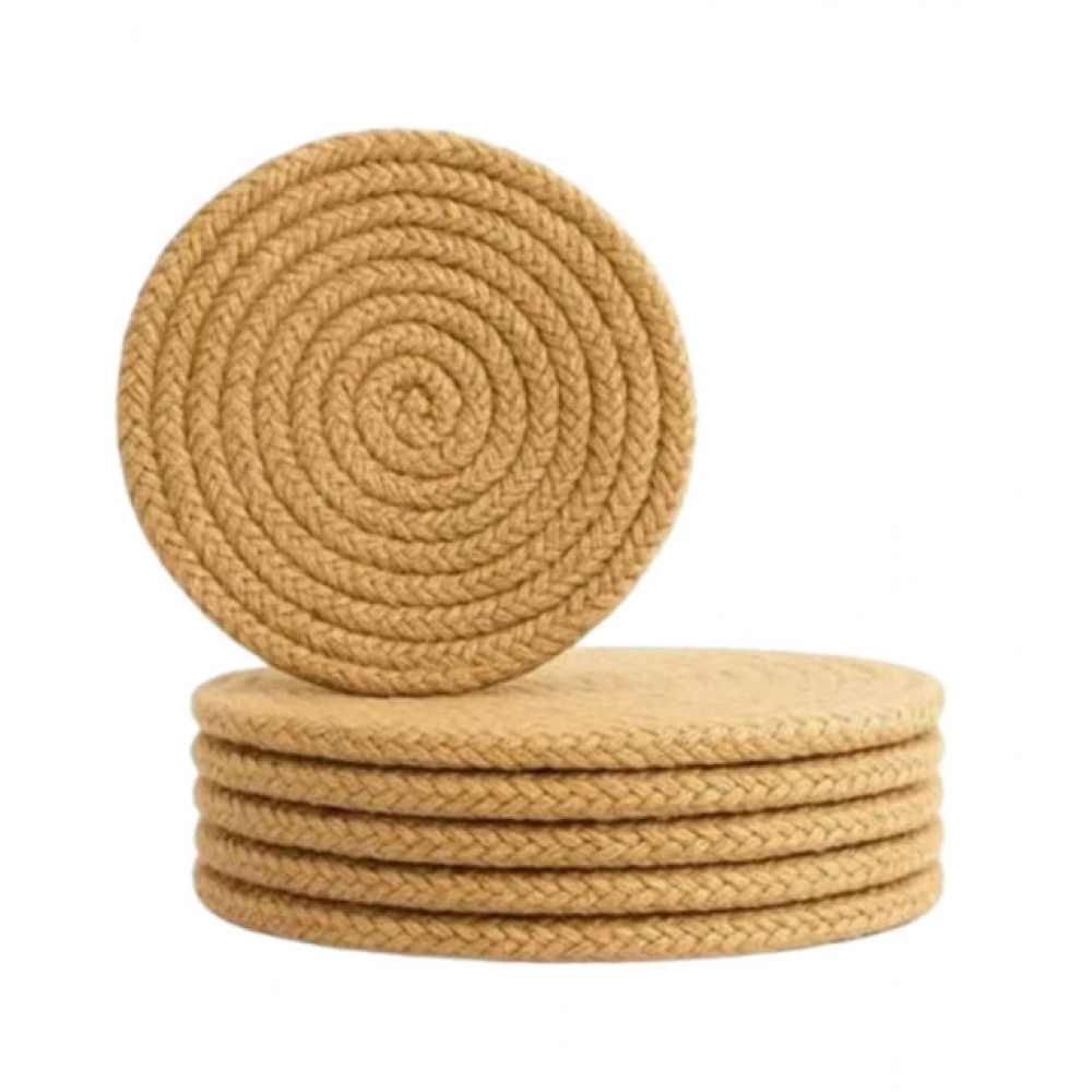 Generic Cotton Rope Drink Coasters 6 Pcs Set (Beige) Generic Cotton Rope Drink Coasters 6 Pcs Set (Beige)