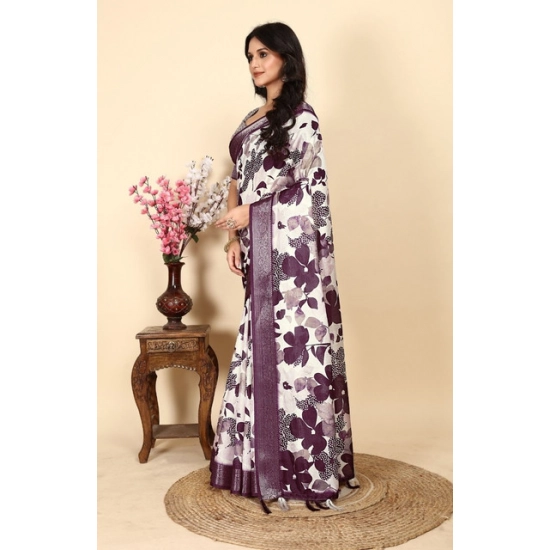 Generic Women's Cotton Silk Floral Printed Saree With Unstitched Blouse 5.5Mtr (Multicolor) Generic Women's Cotton Silk Floral Printed Saree With Unstitched Blouse 5.5Mtr (Multicolor)