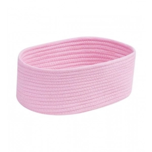 Generic Cotton Oval 10x7x5 Inch Bedside Organizer With Out Lid (Pink)