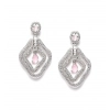 Generic Women's Brass Silver Plated Drop Earrings (Pink) Generic Women's Brass Silver Plated Drop Earrings (Pink)