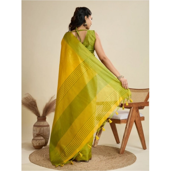 Generic Women's Raw_Silk Woven Saree With Unstitched Blouse 5.5Mtr (Yellow) Generic Women's Raw_Silk Woven Saree With Unstitched Blouse 5.5Mtr (Yellow)