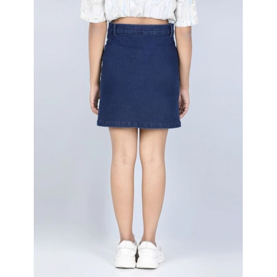 Generic Girl's Denim Solid Buttoned Skirt (Navy Blue) Generic Girl's Denim Solid Buttoned Skirt (Navy Blue)