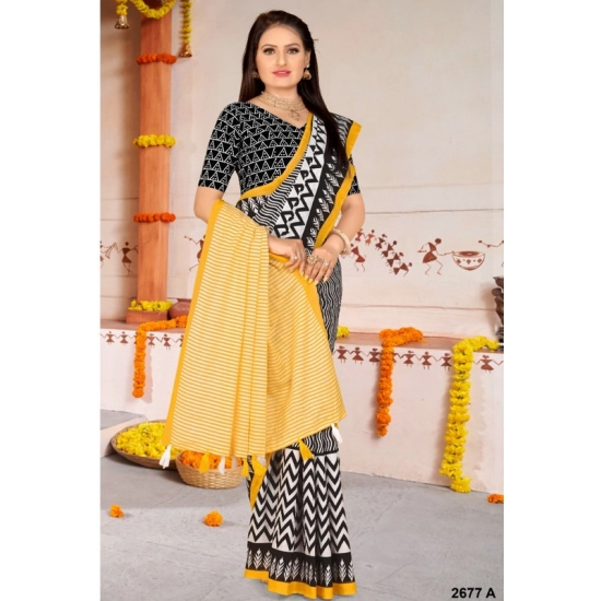 Generic Women's Soft Pure Cotton Printed Saree With Unstitched Blouse 5.5Mtr (Multicolor) Generic Women's Soft Pure Cotton Printed Saree With Unstitched Blouse 5.5Mtr (Multicolor)