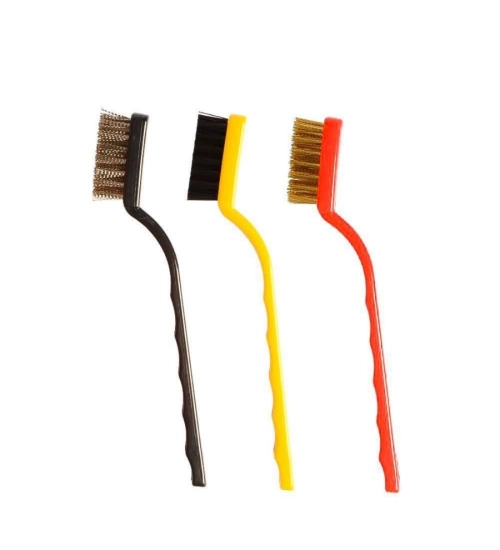 Generic Pack Of 3_Small Wire Brush Set for Cleaning And Rust Removal (Color: Assorted )