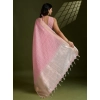 Generic Women's Tissue Checks_With_Buttis Saree With Unstitched Blouse 5.5Mtr (Light_Pink)