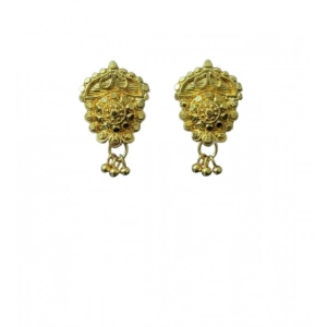 Generic Women's Pack of_2 Brass Gold-Plated Earrings (Gold)