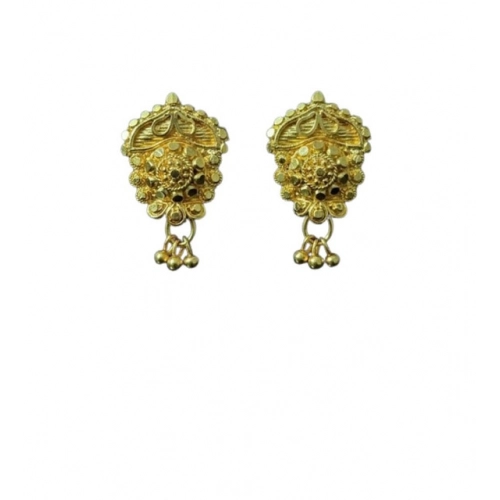 Generic Women's Pack of_2 Brass Gold-Plated Earrings (Gold)