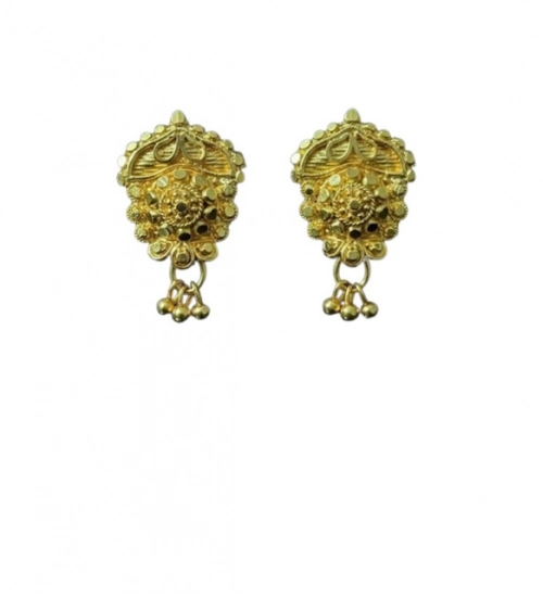 Generic Women's Pack of_2 Brass Gold-Plated Earrings (Gold)