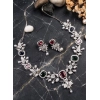 Generic Women's Brass Silver Plated Necklace set (Multicolor)