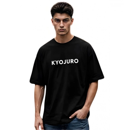 Generic Men's Cotton Blend Printed Oversized Round Neck Half Sleeve T-Shirt (Black) Generic Men's Cotton Blend Printed Oversized Round Neck Half Sleeve T-Shirt (Black)