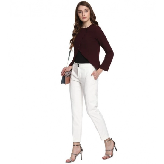 Generic Women's Polyester Diagonal Cut Long Sleeves Blazer (Maroon) Generic Women's Polyester Diagonal Cut Long Sleeves Blazer (Maroon)