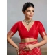 Generic Women's Silk Blend Printed Saree With Unstitched Blouse 5.5Mtr (Red) Generic Women's Silk Blend Printed Saree With Unstitched Blouse 5.5Mtr (Red)