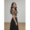 Generic Women's Crepe Position Print V Neck Short Sleeve Readymade Blouse (Black 38 Ready , Alterable 36–40)-PID65821 Generic Women's Crepe Position Print V Neck Short Sleeve Readymade Blouse (Black 38 Ready , Alterable 36–40)-PID65821