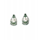 Generic Women's Brass Silver Plated Chandbali Earrings (Green) Generic Women's Brass Silver Plated Chandbali Earrings (Green)