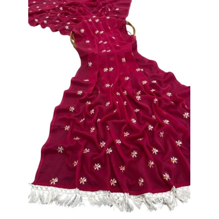 Generic Women's Georgette Embellished Saree With Unstitched Blouse 5.5Mtr (Pink) Generic Women's Georgette Embellished Saree With Unstitched Blouse 5.5Mtr (Pink)