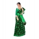 Generic Women's Soft Pure Cotton Printed Saree With Unstitched Blouse 5.5Mtr (Green)