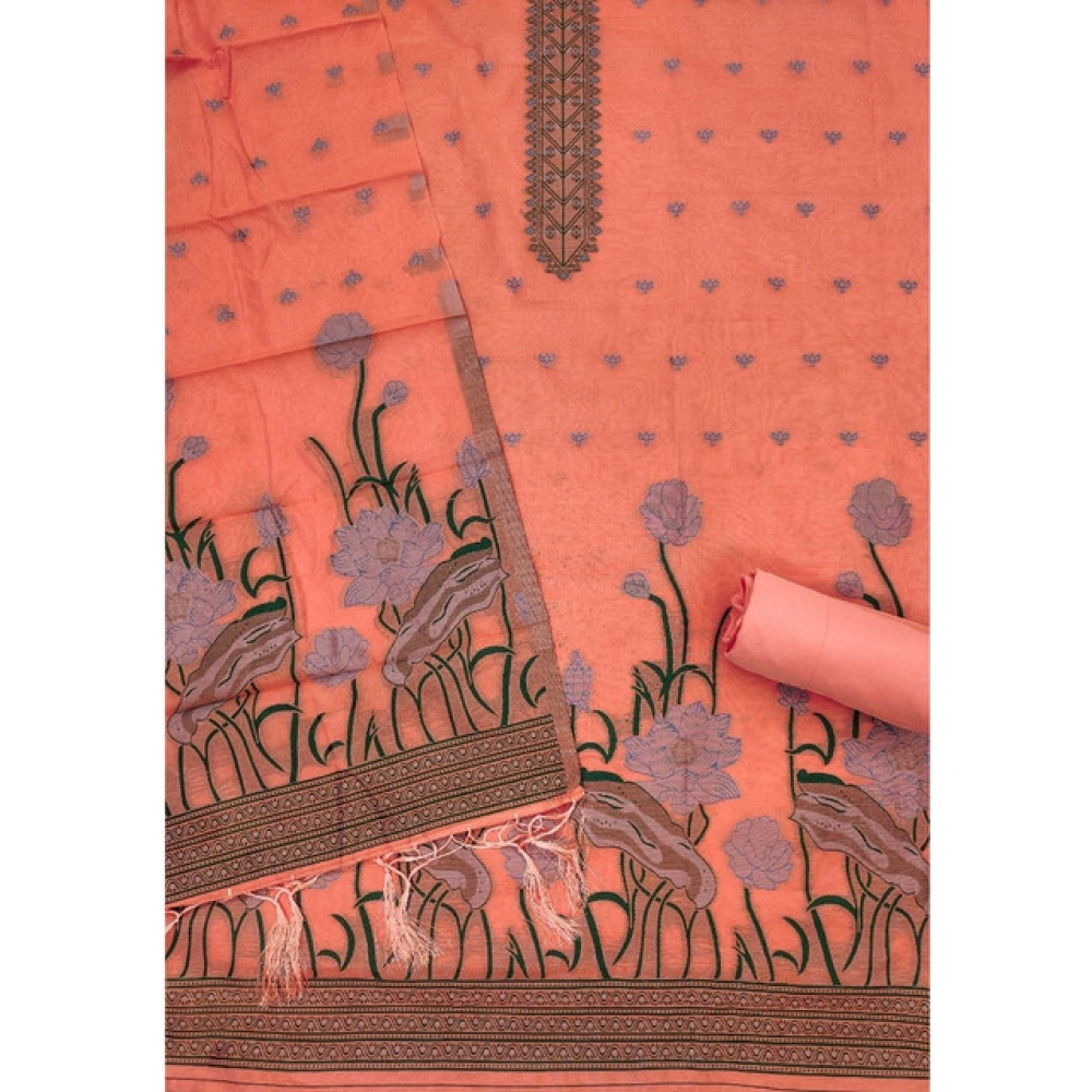 Generic Women's Banarasi Silk Printed Unstitched Salwar Suit Material With Dupatta (Peach, 3Mtrs) Generic Women's Banarasi Silk Printed Unstitched Salwar Suit Material With Dupatta (Peach, 3Mtrs)