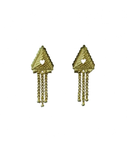 Generic Women's Pack of_2 Brass Gold-Plated Earrings (Gold)