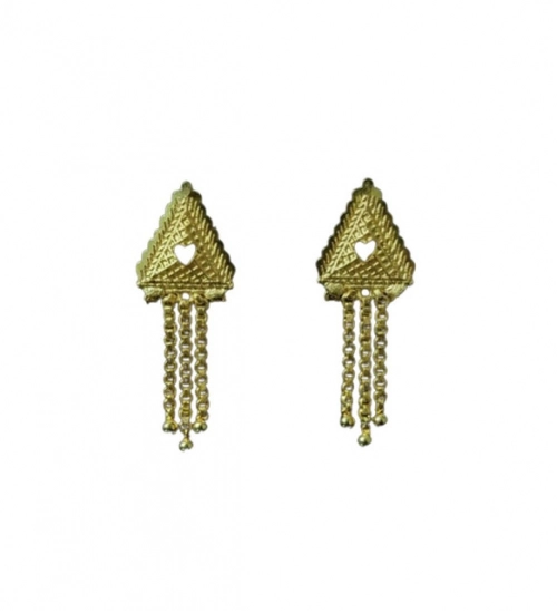 Generic Women's Pack of_2 Brass Gold-Plated Earrings (Gold)
