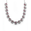 Generic Women's Brass Silver Plated Necklace set (Red) Generic Women's Brass Silver Plated Necklace set (Red)