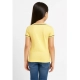 Generic Girl's Cotton Printeded Round Neck T-Shirt (Yellow)
