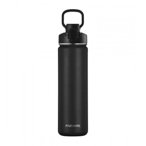 Generic 1000 Ml Double Wall Insulated Stainless Steel Water Bottle With Flip Lid (Black)