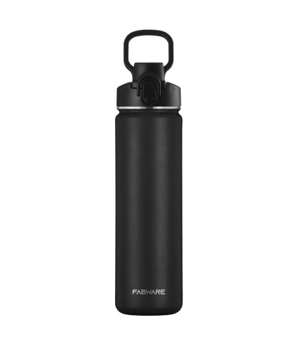 Generic 650 Ml Double Wall Insulated Stainless Steel Water Bottle With Flip Lid (Black)