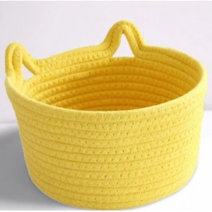 Generic Cotton Pack Of_1 Plain Cat Basket 9x5 Inch (Yellow)