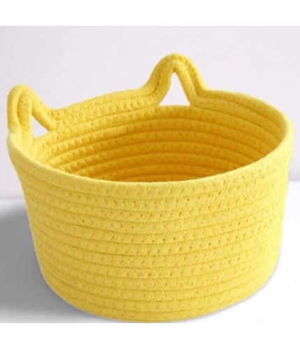 Generic Cotton Pack Of_1 Plain Cat Basket 9x5 Inch (Yellow)