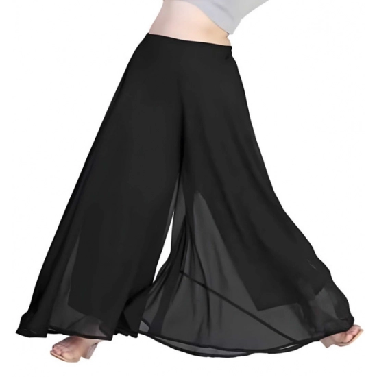 Generic Women's Pack of 1 Georgette Solid High Rise Wide Leg Flared Palazzo Pants with Elastic Waist (Black) Generic Women's Pack of 1 Georgette Solid High Rise Wide Leg Flared Palazzo Pants with Elastic Waist (Black)