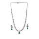 Generic Women's Brass Silver Plated Necklace set (Green) Generic Women's Brass Silver Plated Necklace set (Green)