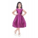 Generic Girl's Taffeta Silk Soild Sleeve Less Round Neck Dress (Purple) Generic Girl's Taffeta Silk Soild Sleeve Less Round Neck Dress (Purple)