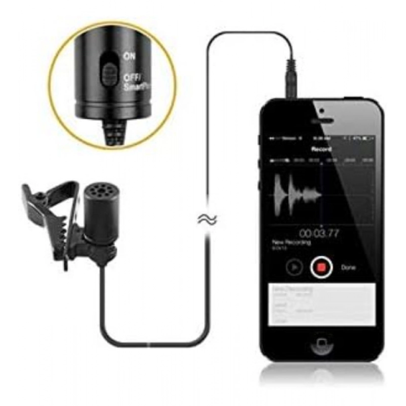 Generic Plastic BOYA BY-M1 Lavalier Condenser Microphone with 20ft Audio Cable