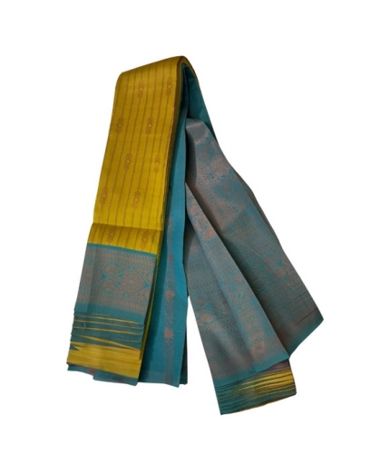 Generic Women's Soft Silk Wooven Saree With Unstitched Blouse 5.5Mtr (Musterd Yellow)